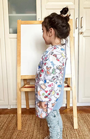 yorni 7-10 Yaş, Family, Sıvı Geçirmez, Makinede Yıkanabilir, Uzun Kollu Çocuk, Aktivite Boyama Önlüğü