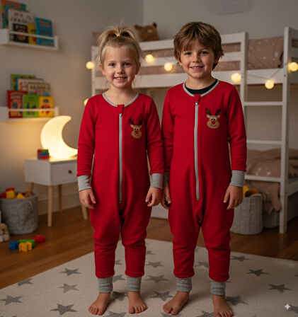 Yorni 7-10 yaş BEDEN, Çocuk Nakışlı Uzun Kollu Oeko-Tex Mikro Polar Uyku Tulumu Tog 2