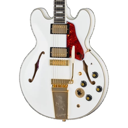 Epiphone IGC Alex Lifeson 1976 ES-355 Reissue Semi Hollow Elektro Gitar (Alpine White)