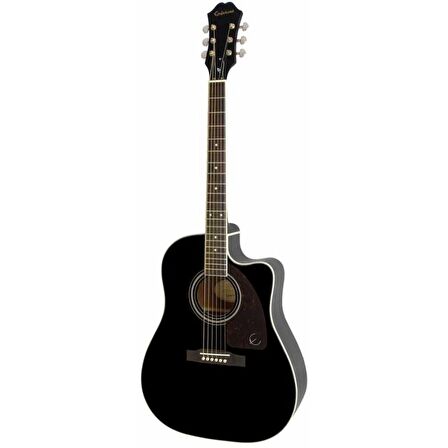 Epiphone AJ-220SCE Solid Top Elektro Akustik Gitar (Ebony)