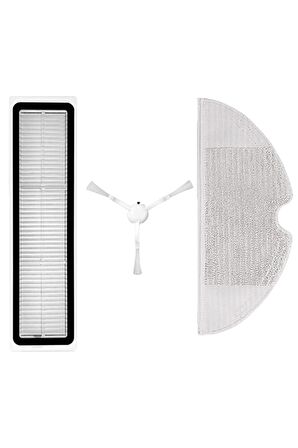 Xiaomi Dreame D9 Uyumlu 3 Parça Yedek Filtre Fırça Seti