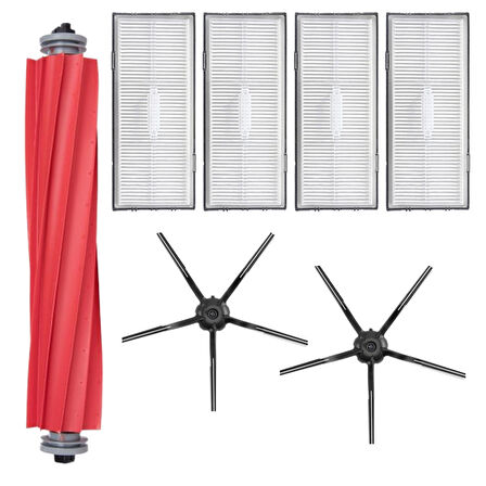 Roborock S7 Sonic Mopping Uyumlu 7 Parça Yedek Filtre Fırça Seti Siyah