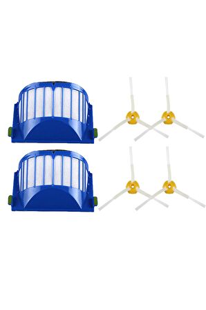 I-robot Roomba 600 Serisi Uyumlu 6 Parça Yedek Filtre Fırça Seti
