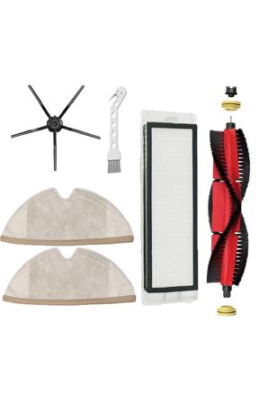 Roborock S5 Max Uyumlu 6 Parça Yedek Filtre Fırça Seti Siyah