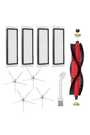 Roborock S5 Max Uyumlu 10 Parça Yedek Filtre Fırça Seti Beyaz