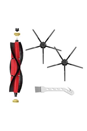 Roborock S5 Max Uyumlu 4 Parça Yedek Filtre Fırça Seti Siyah