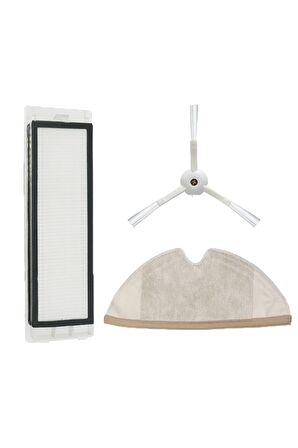 Roborock S5 Uyumlu 3 Parça Yedek Filtre Fırça Seti