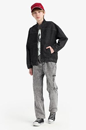 DeFacto Erkek Çocuk Jogger Fit Esnek Bantlı Paça Jean Pantolon D6554A825SPNM18