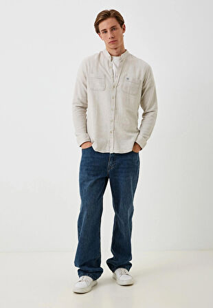 Erkek Gömlek Uzun Kol Camel Slim Fit Hakim Yaka NCS JEANS 7114