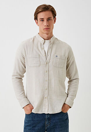 Erkek Gömlek Uzun Kol Camel Slim Fit Hakim Yaka NCS JEANS 7114