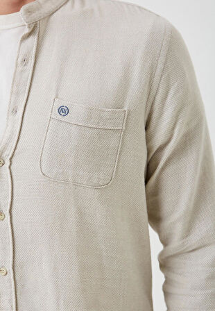 Erkek Gömlek Uzun Kol Camel Slim Fit Hakim Yaka NCS JEANS 7114