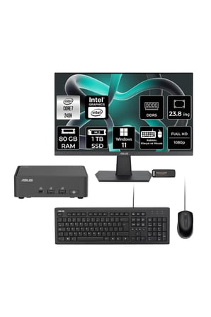 NUC 15 Pro Slim Intel Core 7 240H 80GB 1TB SSD 23.8" FHD W11P Mini Masaüstü Bilgisayar