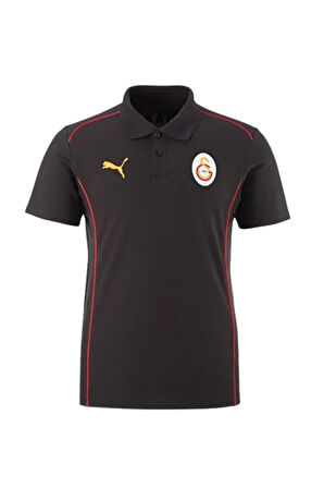 Galatasaray Orijinal Lisanslı A-Takım  Lazer Kutulu Polo Yaka Siyah T-Shirt