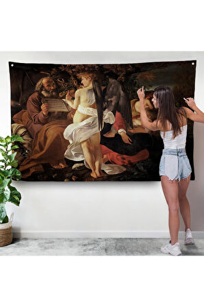 Caravaggio - Mısır'a Uçuşta Dinlenin Duvar Örtüsü - Rest on the Flight into Egypt-7119