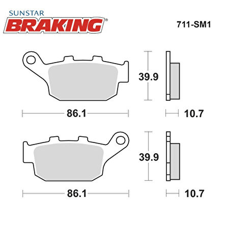 YARI METALİK ARKA FREN BALATASI / YAMAHA / XJ6 / DIVERSION F / 600cc / ARKA  / 2009-2010-2011-2012-2013-2014-2015