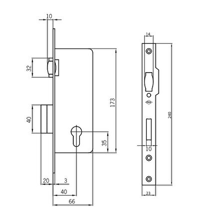 İto Alüminyum İç Mekan Kilitleri 157k, Barelsiz