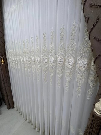 NİVEMESHOME CANSEL GOLD  1/3 PİLELİ TÜL PERDE
