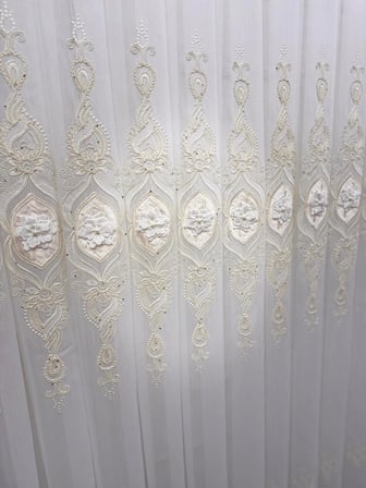 NİVEMESHOME CANSEL GOLD  1/3 PİLELİ TÜL PERDE