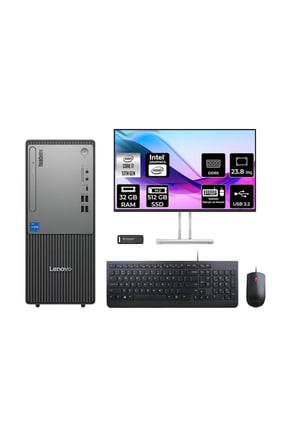 ThinkCentre Neo 50T G5 i7 13700 32GB 512GB SSD FDOS Masaüstü Bilgisayar + 23.8" Monitör