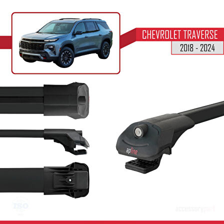Chevrolet Traverse 2018-2024 Arası ile Uyumlu ACE-1 Ara Atkı Tavan Barı Siyah 2 Adet