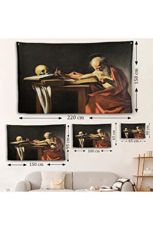Caravaggio - Saint Jerome Yazma Duvar Örtüsü-7124