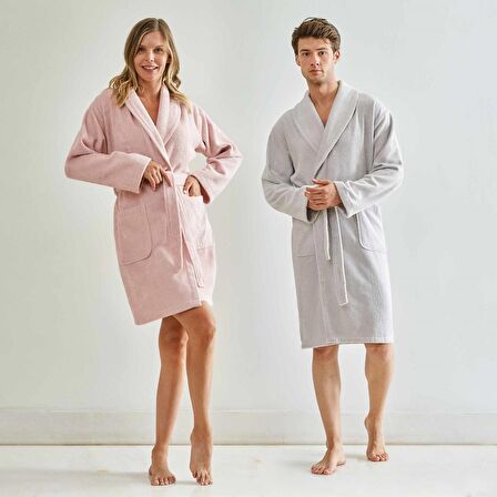 Linens Soft Pamuk Bornoz Pudra M