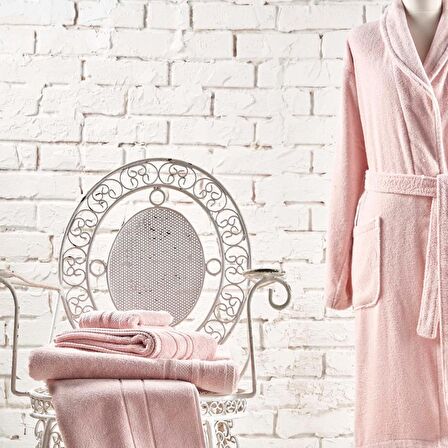 Linens Soft Pamuk Bornoz Pudra L