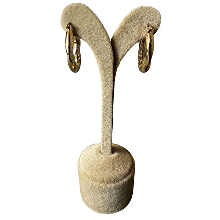 Uretti - İREM 3914 2423 Ortadan Ezme Model Oval Küpe