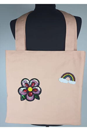 Parlak gül payetli günlük,gece,alışveriş bez çanta