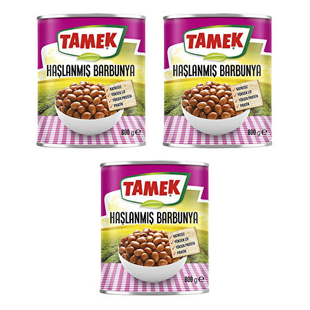 Tamek Haşlanmış Barbunya 800 Gr x 3'Lü Paket 