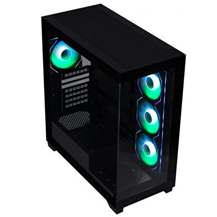 Bitfenix Ceto Premium Black 750W 80+ Bronze PSU 4x120mm FRGB Fan ATX Temperli Cam Siyah Gaming (Oyuncu) Kasa