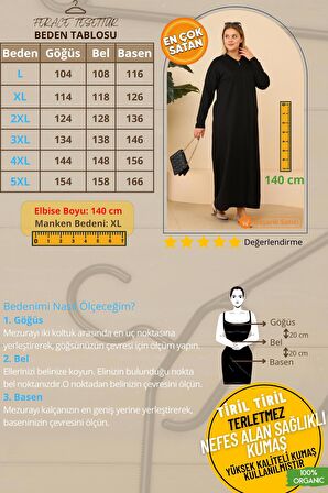 Kadın Buyuk Beden Fermuarlı Tam Tesettur Uzun Namaz Elbisesi