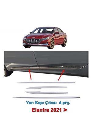 Hyundai Elantra Yan Kapı Çıta Nikelajı 2021 Sonrası 4 Prç P Çelik