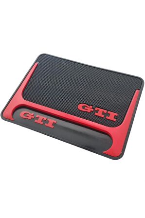 Kaydırmaz Silikonlu Ped Araç Göğüs Torpido Ev Ofis Çok Amaçlı GTI Desen 17,5 cm x 13 cm