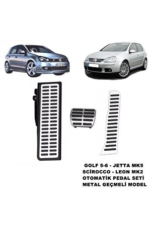 Jetta Mk5 Golf 5-6 Scirocco Leon Mk2 Krom Pedal Seti Otomatik Uyumlu