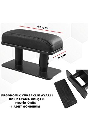 Kolçak Araç Içi Kol Dayama Ergonomik Pratik Silikon Tabanlı Ayarlanabilir Yükseklik 1 Adet -