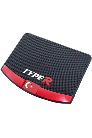 Kaydırmaz Silikonlu Ped Araç Göğüs Torpido Ev Ofis Çok Amaçlı Typer Türk Bayrak Desen 17,5 cmx13,5cm