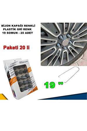 Sivri Mermi Tip Bijon Kapağı Plastik Gri Renk 19 Mm Bijon Uyumlu 20 Adet -