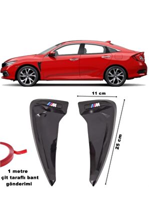 Bmw M3 Çamurluk Ventil Piano Black Esnek Üniversal 2 Adet