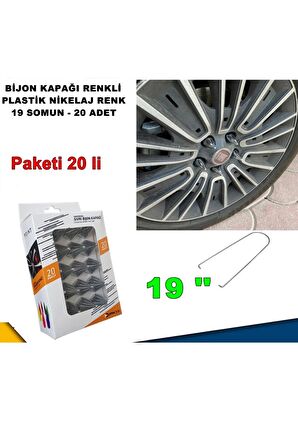 Sivri Mermi Tip Bijon Kapağı Krom Plastik Nikelaj Renk 19mm 20 Adet -