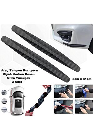 Tampon Koruyucu Plastik Ultra Yumuşak Şekil Alabilen Siyah Karbon Desen 2 Parça 5cm X 41cm 1. Kalite