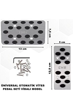 Araç Pedal Seti Üniversal Otomatik Vites Pedal Seti 2 Parça Vidalı Model -