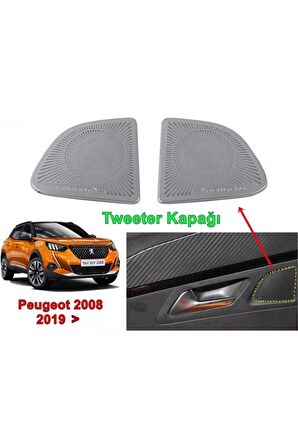 Peugeot 2008 Iç Kapı Tweeter Kapağı 2019 Sonrası 2 Prç Aluminyum