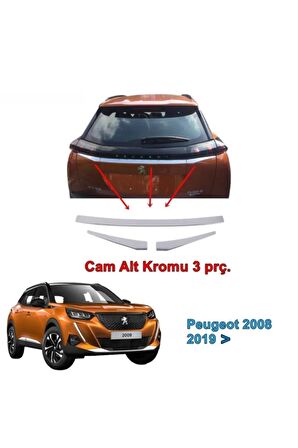 Peugeot 2008 Arka Cam Alt Çıtası 2019 Sonrası 3 Parça P Çelik