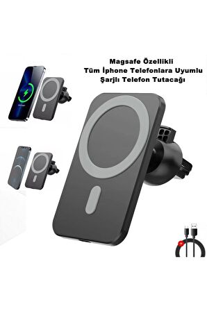 Iphone 13 Ve Üzeri Tüm Magsafe Telefonlara Uyumlu Magnetic Wireless Universal Araç Telefon Tutucu