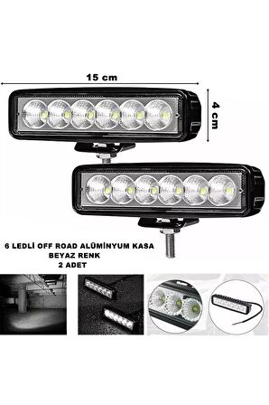 Led Sis Lambası Beyaz Sabit Renk 6 Led 4 X 15 Cm 2 Adet -