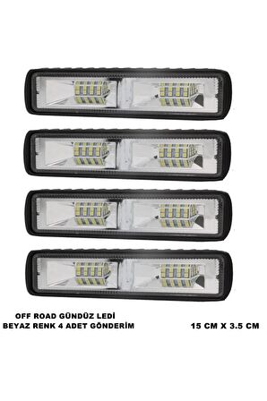 Off Road Led Lamba 60 Watt 16 Led Tek Sıra 15 Cm X 3.5 Cm Beyaz Led 4 Adet -