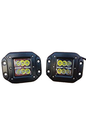 Led Bar Off Road Delici 6 Led Gömmeli Model Beyaz Işık  Siyah Çerçeve 2 Adet