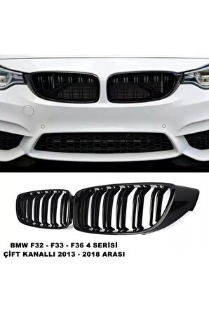 Bmw F33 4 Serisi M4 Uyumlu Ön Panjur Izgara Böbrek Çift Kanal 4 Seri Tüm Kasalar Piano Black