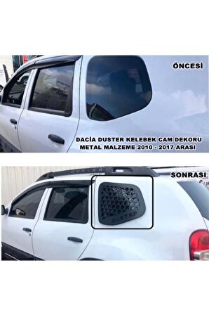 Dacia Duster Kelebek Cam Koruma Dekoru Metal Malzeme 2010 - 2017 Arası 2 Parça -